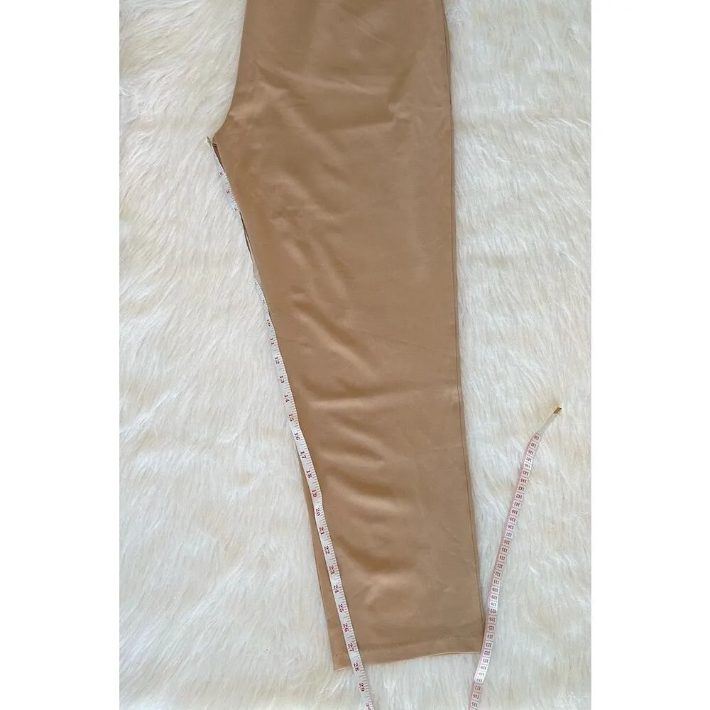 Lulus Kick It Beige High-Waisted Trousers Dress Pants Size XL Pleated Office NWT - Image 14