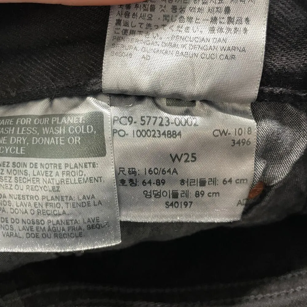 Levi's Jeans Womens 25 High Water Wide Leg Cropped Black High Rise Denim - Image 6