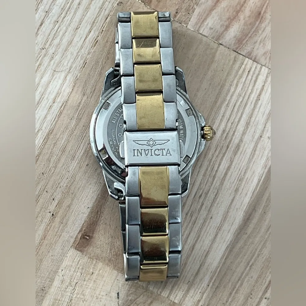 Invicta Angel Ladies Watch Crystal Embellishments Two-Tone Bracelet Round Dial - Image 8