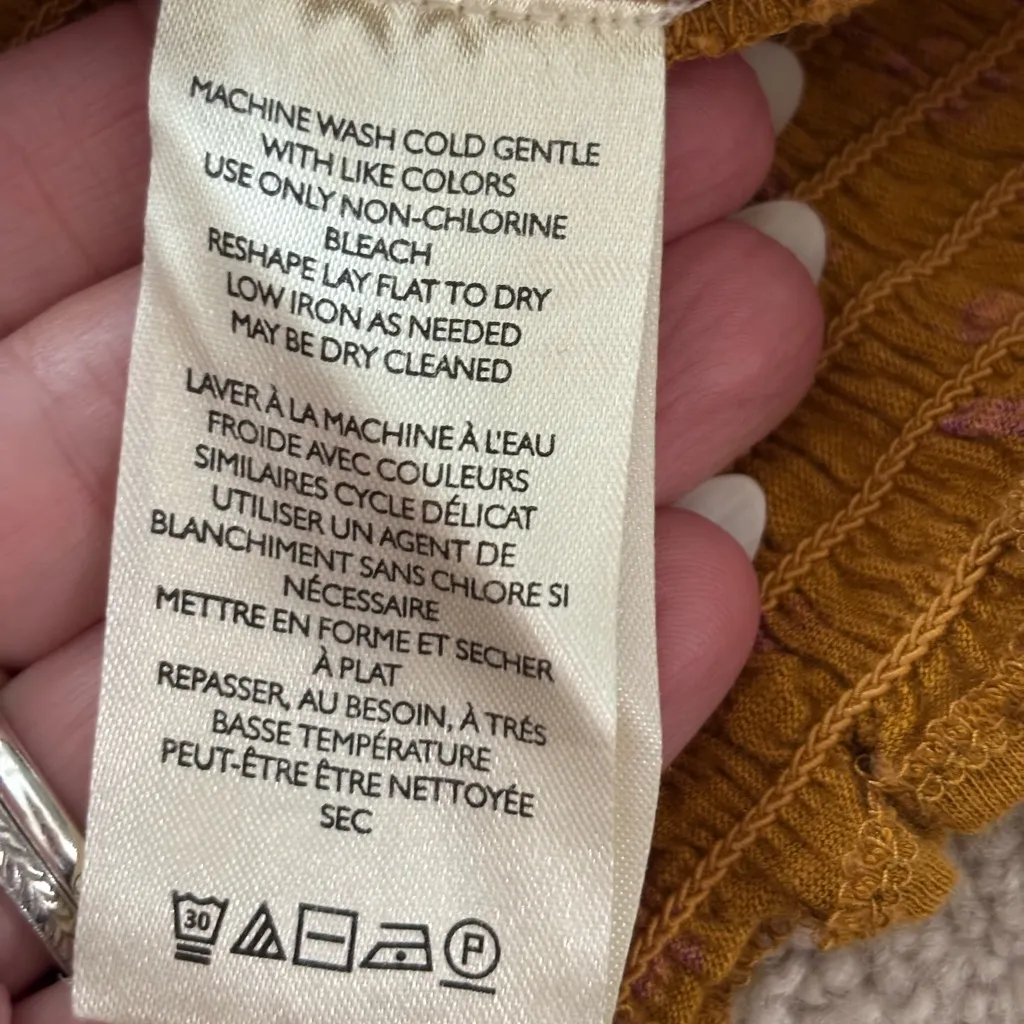 Free People Boho Mixed Print Smocked Crop Top - Image 7