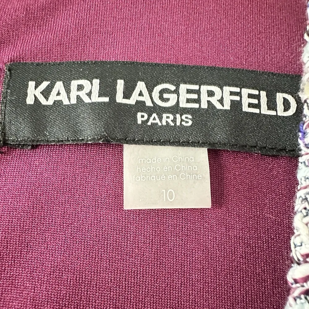 Karl Lagerfeld Paris Womens Tweed Double Breasted Dress Size 10 NWT Quiet Luxury - Image 9