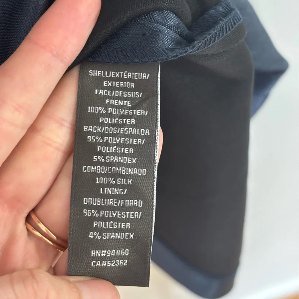 NWT Vera Wang Sleeveless Double V Neck Cocktail Dress in Dark Blue - Size 6 - Image 7