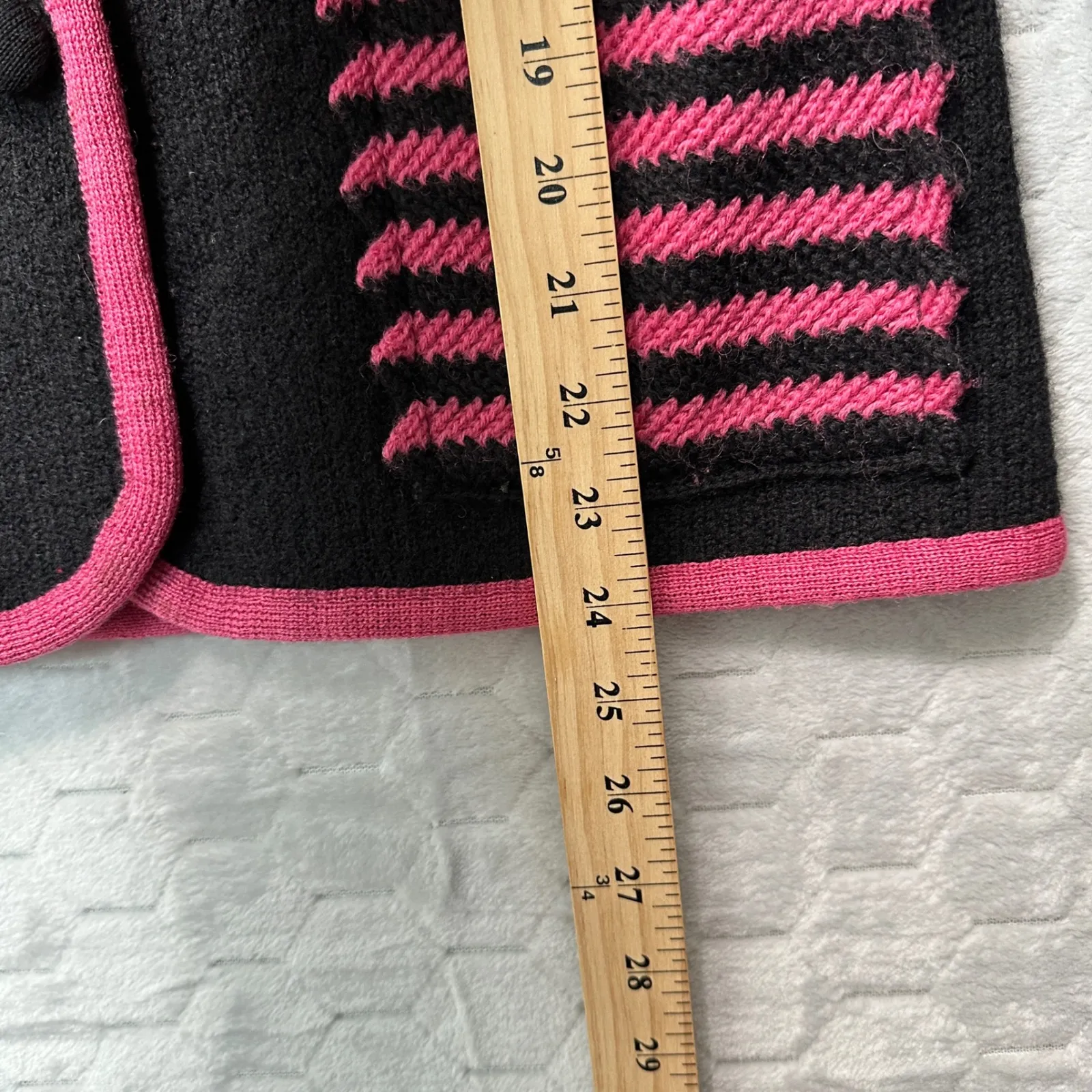 Giannetti Women Wool Jacket PM Black Pink Trim Cardigan Blazer Retro Preppy Twee Size undefined - Image 7