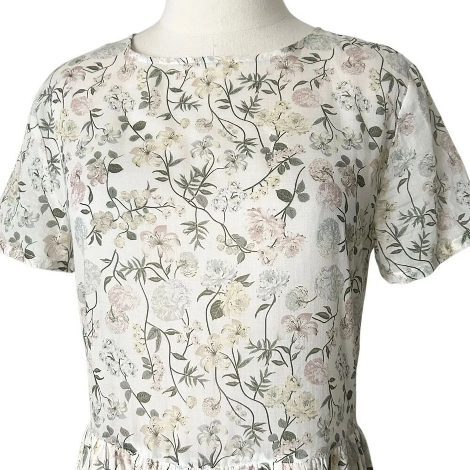 Anine Bing Floral Cotton Mini Keyhole Back Dress Size Small airy flowy - Image 4