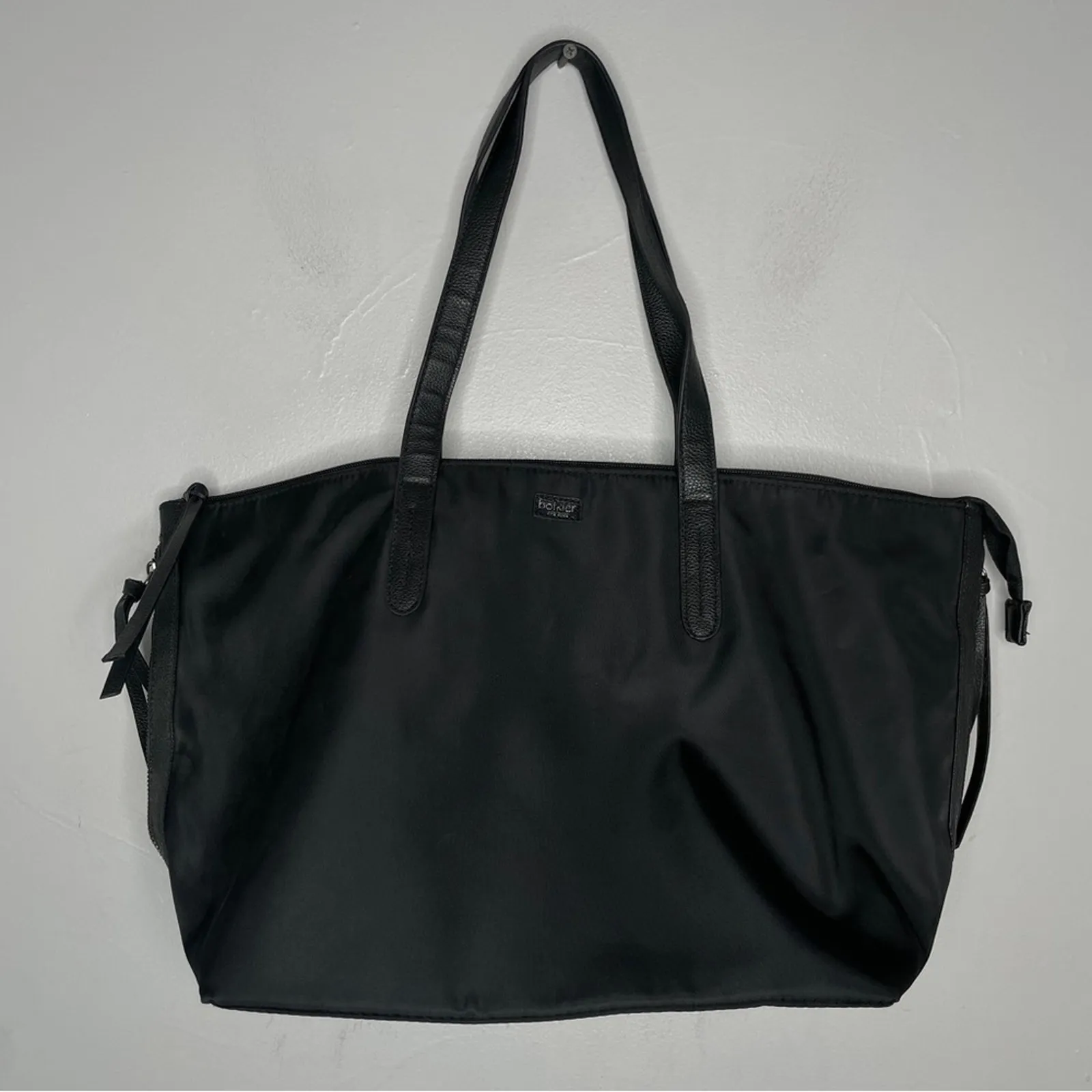 BOTKIER NEW YORK Black Zip Top Bag Purse Large Nylon Tote Handbag Basics Office - Image 2