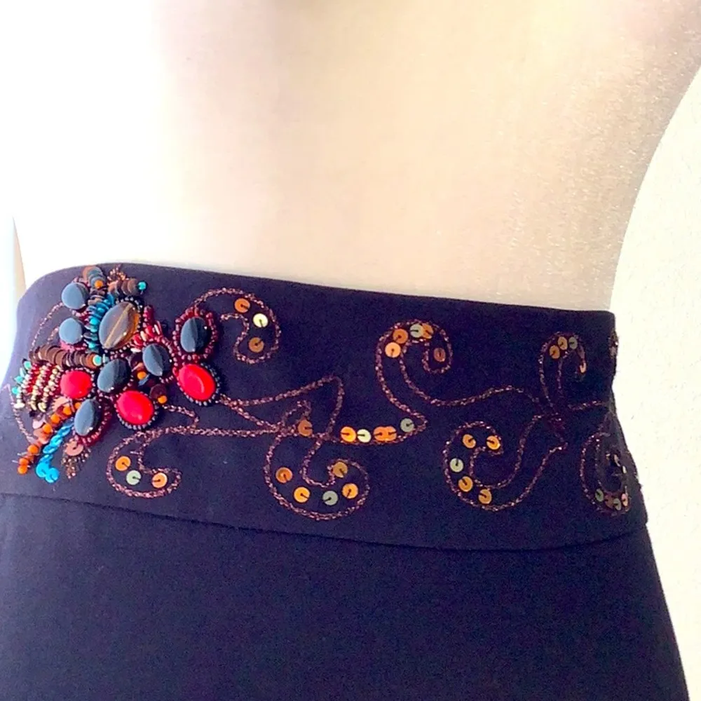 ’ Women’s Hand Beaded Black Skirt  NEW NO TAGS - Image 4