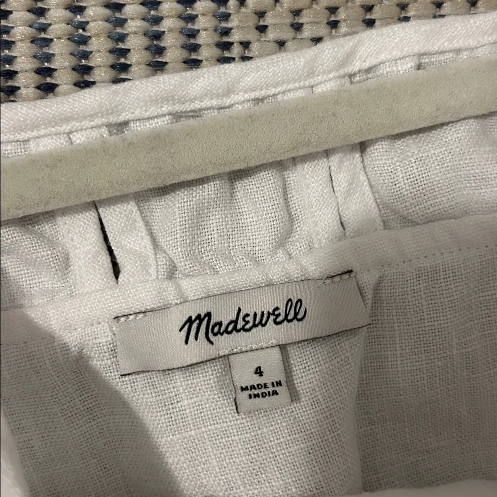 Madewell Embroidered Tank Mini Dress in Linen in Eyelet White- 4 - Image 9