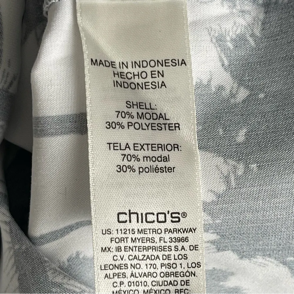 Chico’s Tropical Nights Utility Shirt Women’s Size 3 Regular Size 16 3/4 Sleeves - Image 9