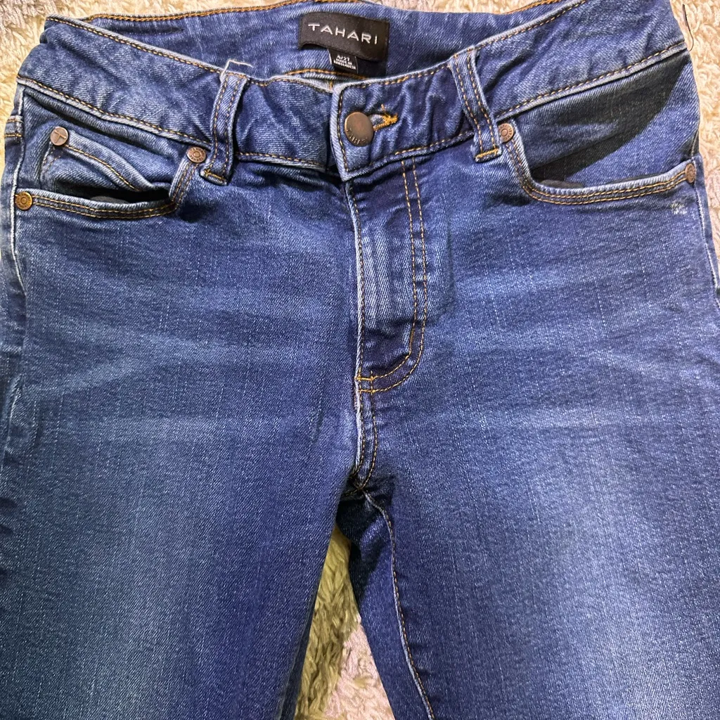 Tahari Dark Blue Skinny Jeans - Image 4