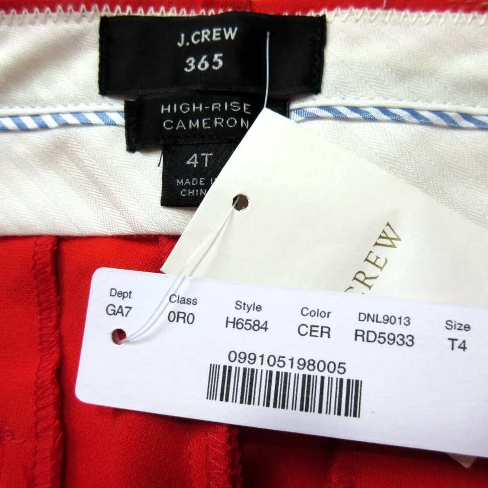 NWT J.Crew High Rise Cameron in Cerise Red Orange Four Season Stretch Pants 4T - Image 3