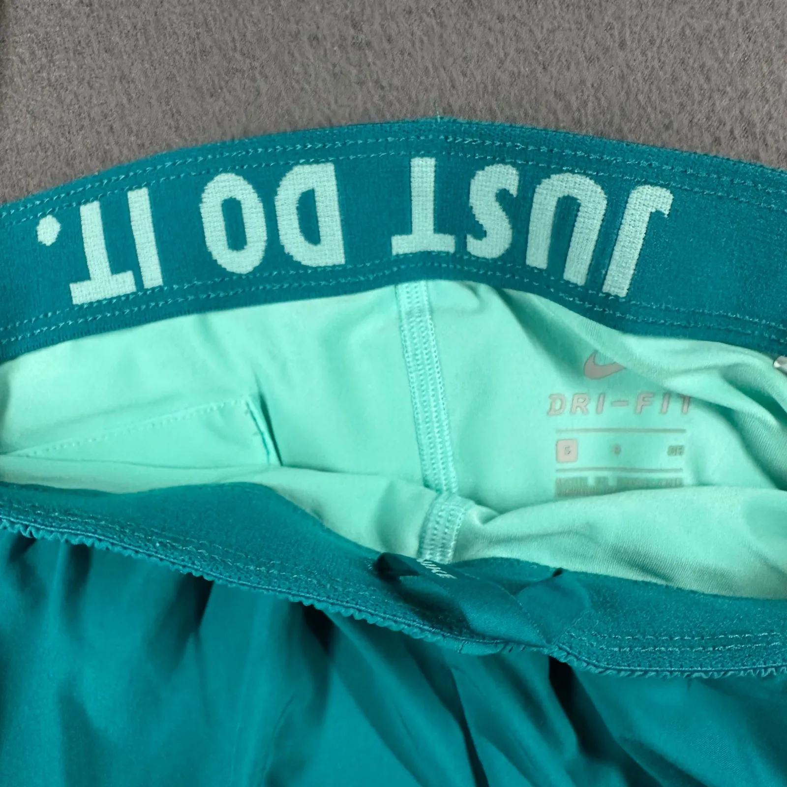 Nike Training Shorts Womens Small Teal Dri-Fit Athletic 2 in 1 Flex AH8478 467 - Image 7