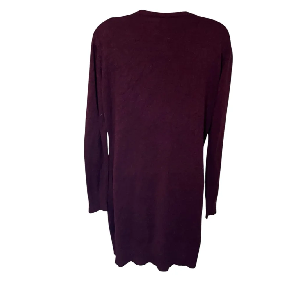 by & by Sweater Dress Long Sleeve Scoop Neck Burgundy XL Juniors Red Size undefined - Image 2