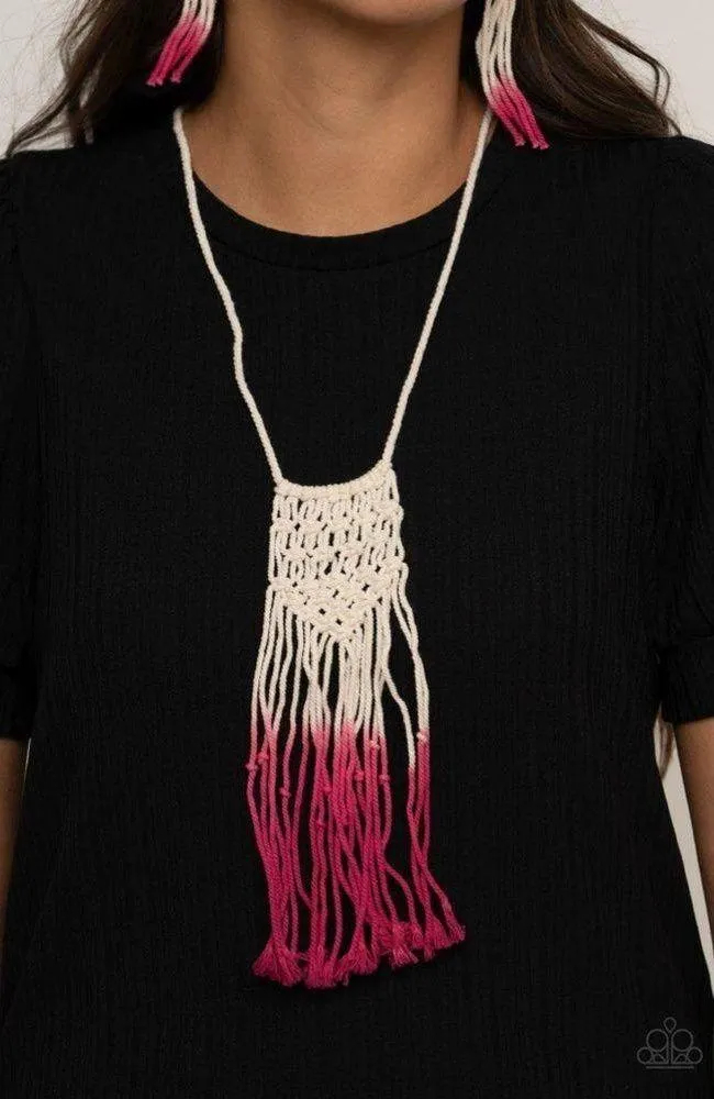 2 sets of Paparazzi Macrame Necklace and Earrings - Image 4