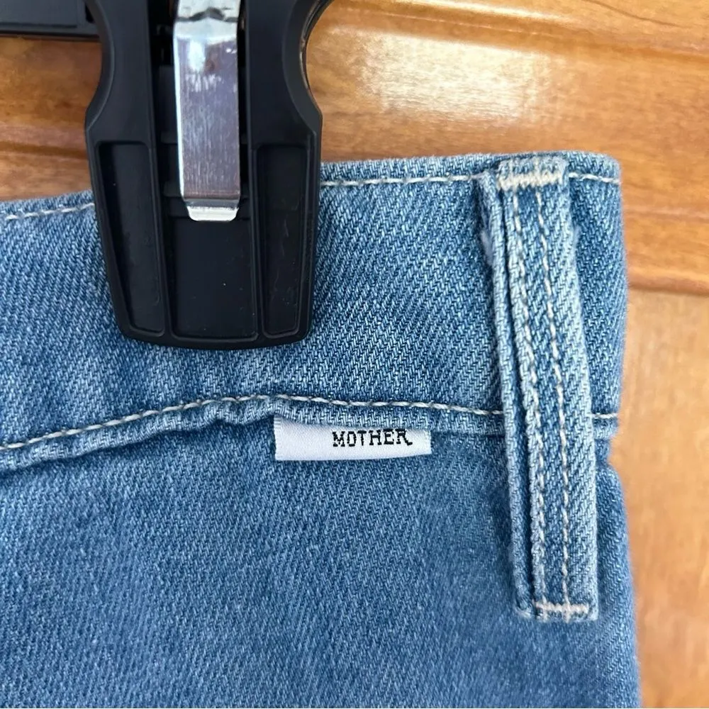 Mother Denim High Waisted Pouty Prep Ankle Wide Leg Jeans Salt and Lime Size 31 Blue - Image 10