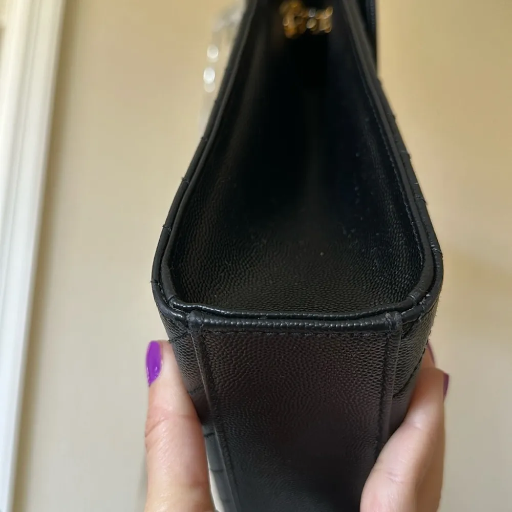 Authentic Yves Saint Laurent Large Grain Envelope Bag Black - Image 15