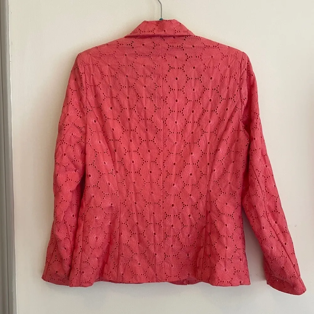 Ingenuity pink Eyelit blazer jacket cottagecore ~ women’s size 4 - Image 2