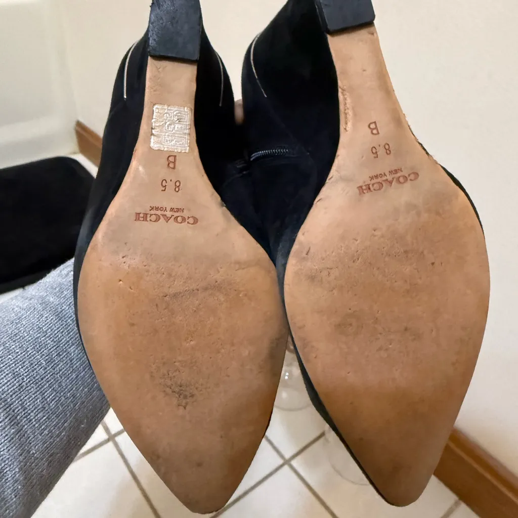 Coach | Black Suede Wedge Oakdale booties size 8.5 - Image 11