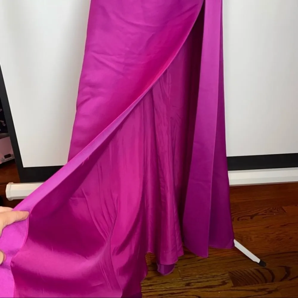 NEW Glamour Terani Couture Pink Fuchsia Off The Shoulder Beaded Gown Dress Prom - Image 11