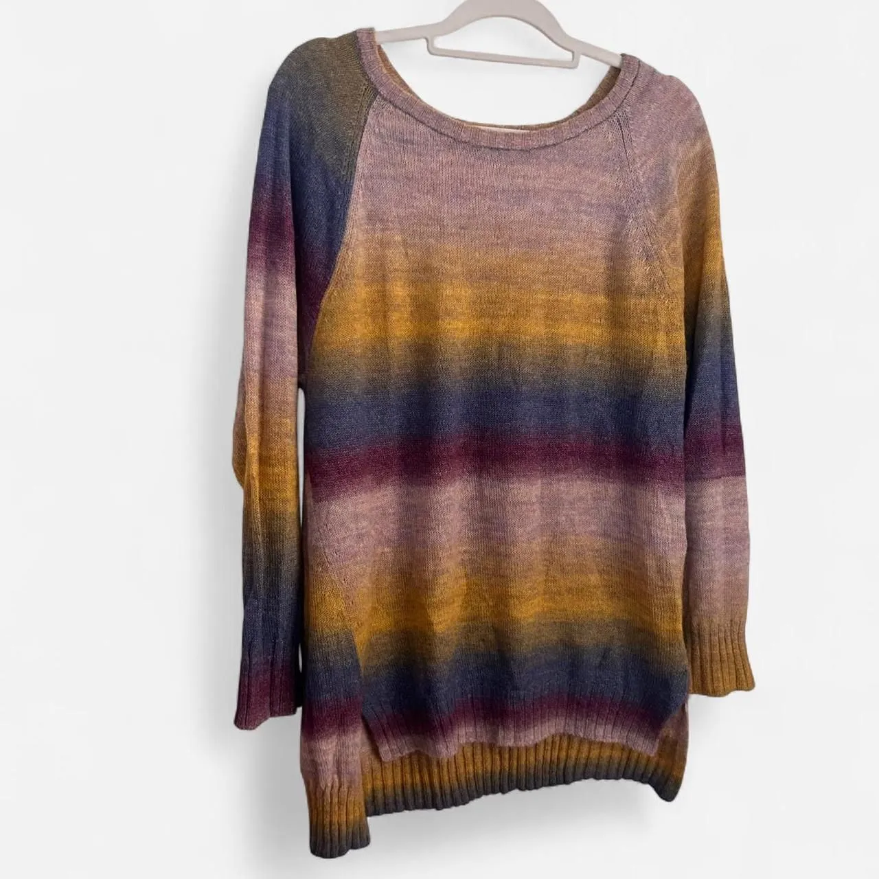 EXPRESS Ombre Space Dye Oversized Tunic Sweater – Cozy Indie Knit (Size S) - Image 2