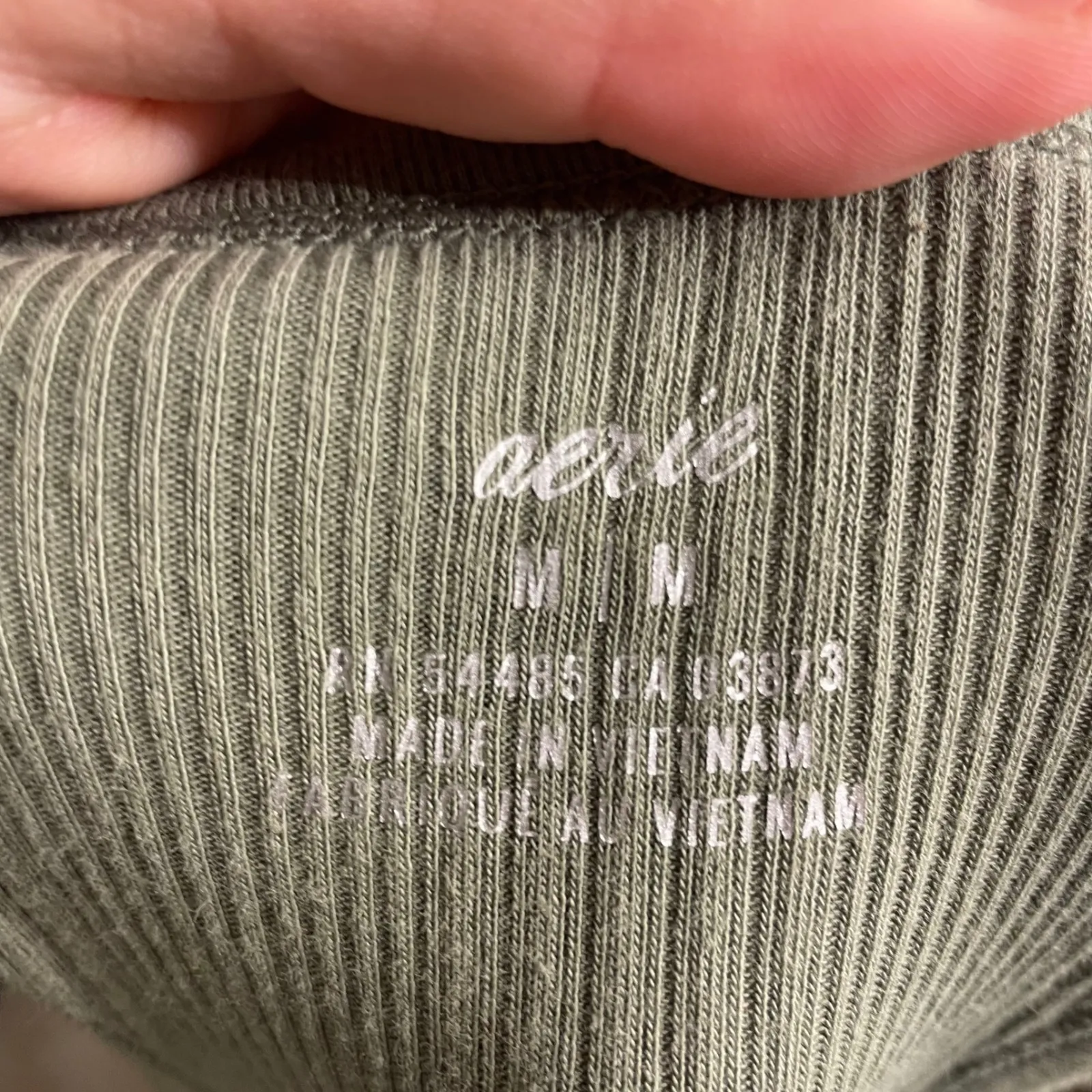 Aerie Ribbed Tank‎ Dress Women's Medium Sleeveless Casual Olive Green - Image 4