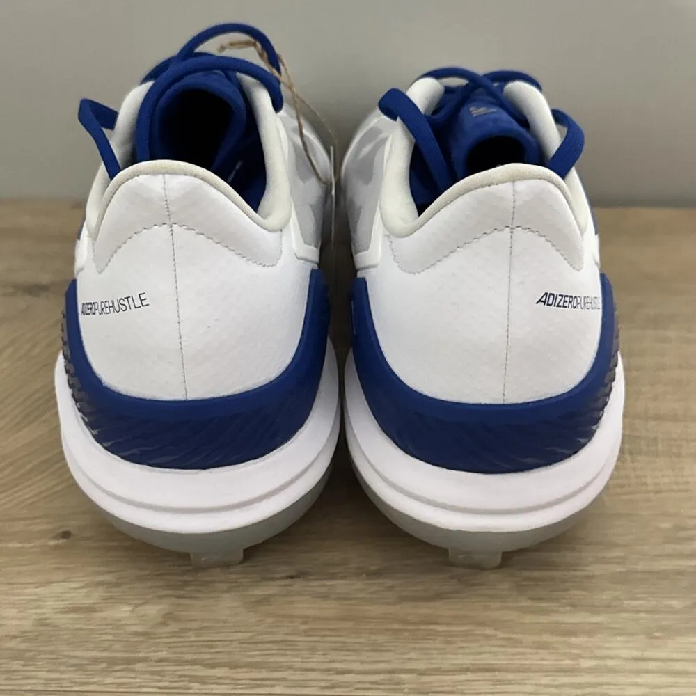 Adidas Sneaker Women 8.5 White/Team Royal Blue Adizero Purehustle 3 Elite Soccer - Image 6