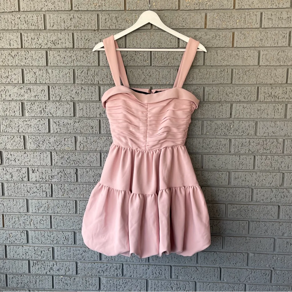 NWT Zara Draped Balloon Mini Dress in Pink Size Small Bloggers Fav 3435/324 - Image 5