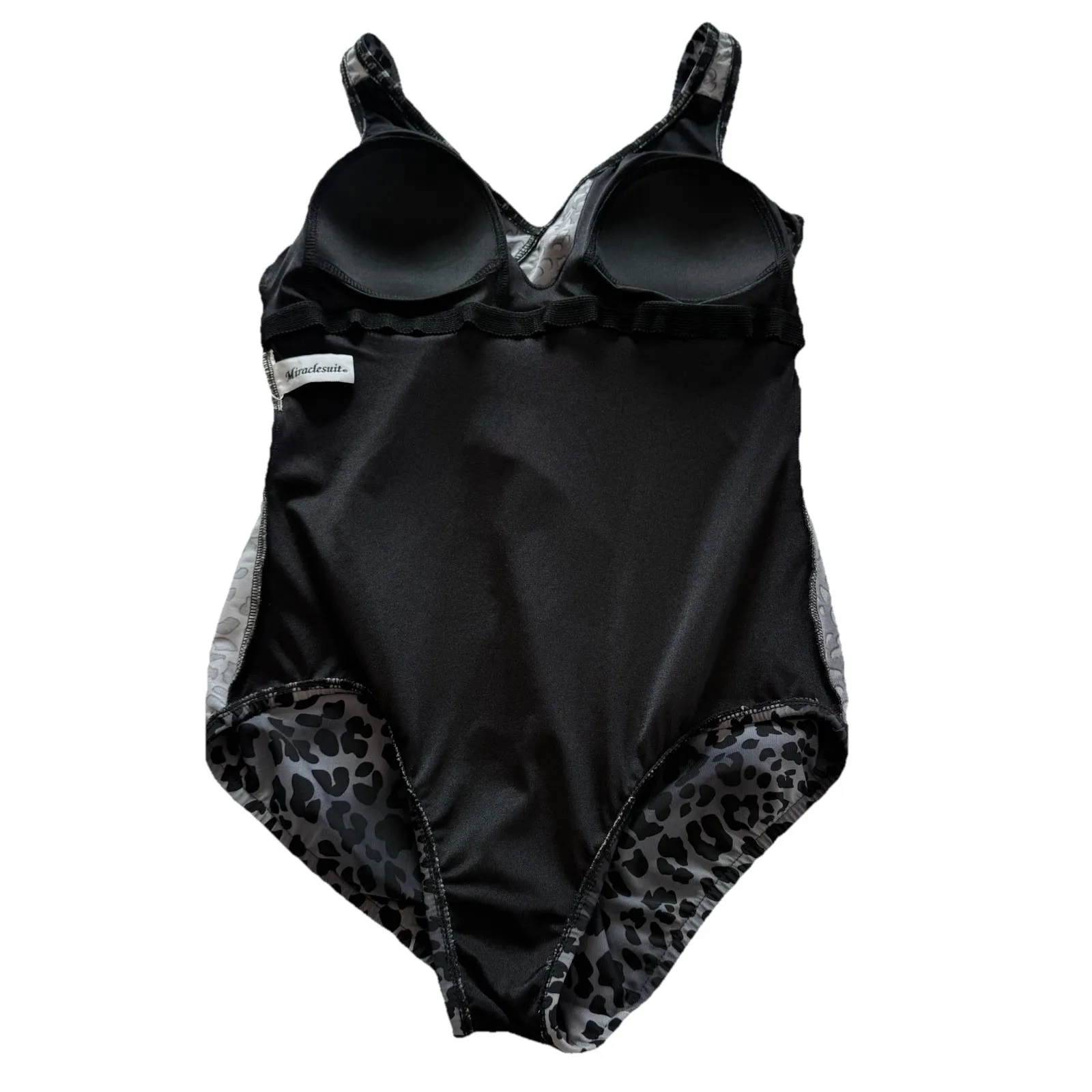 Miraclesuit Gray Leopard Animal Print Soft Cup One Piece Swimsuit Size 14 - Image 4