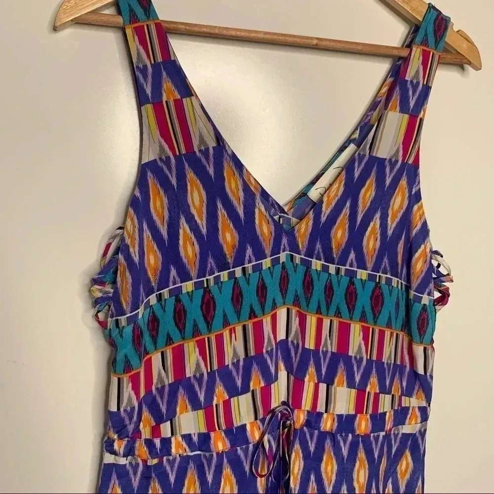 Rory Beca Fiery Printed Drawstring Silk Dress Size XS - Image 11