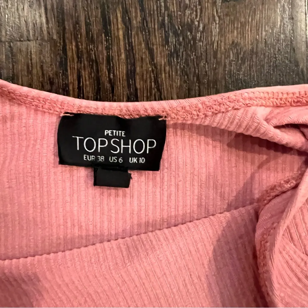 Topshop Pink Ribbed Bodysuit - Image 4