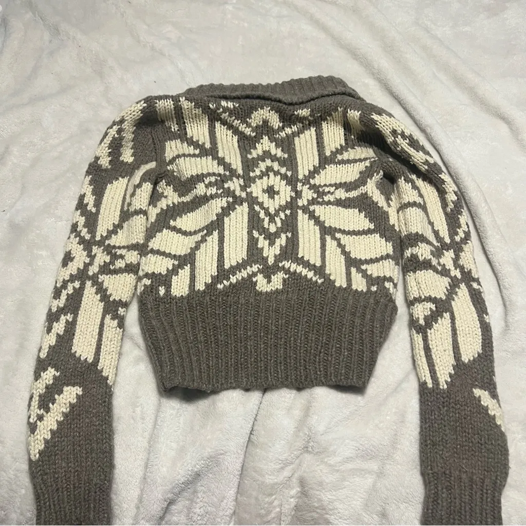 American Eagle Outfitters Brown and Cream Cardigan - Image 6