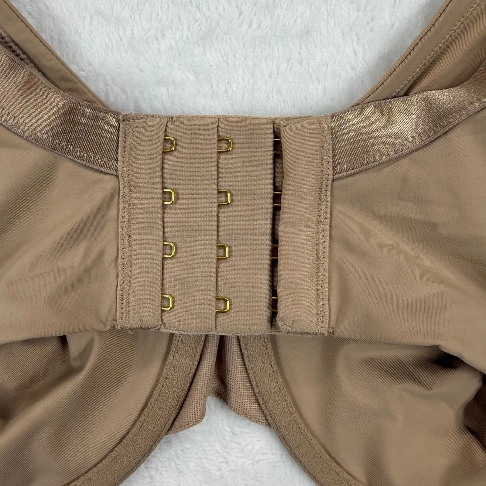 THIRDLOVE 24/7 Classic Unlined Bra 38F Beige Nylon Spandex Full Coverage - Image 4