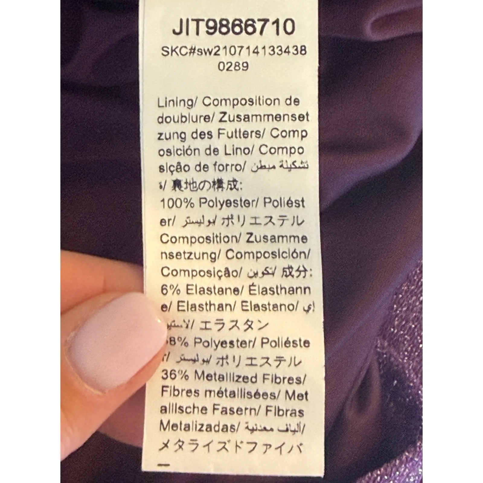 SHEIN Petite S Ruched Glitter Party Prom Dress Mini Purple Spaghetti Strap - Image 5