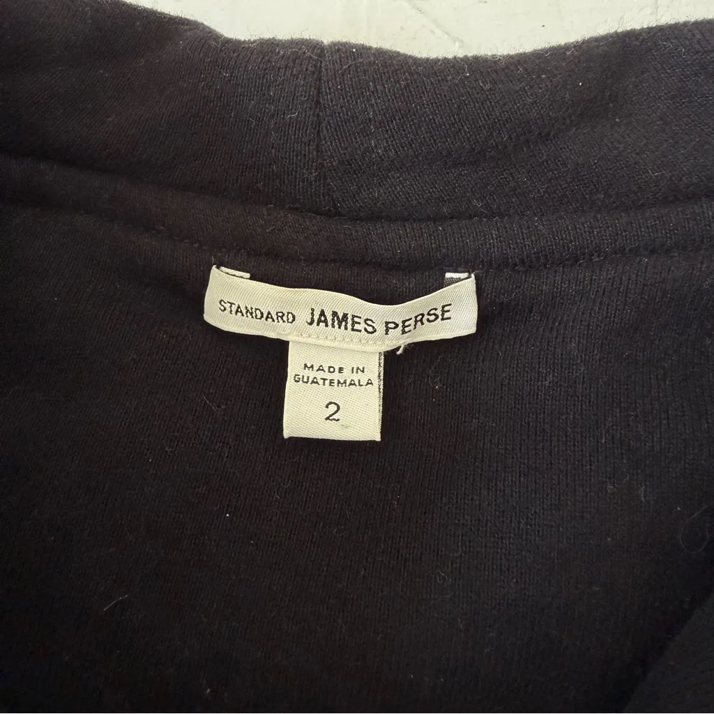 STANDARD JAMES PERSE $425 Black Double Breasted Hooded Coat Size 2 - Image 5