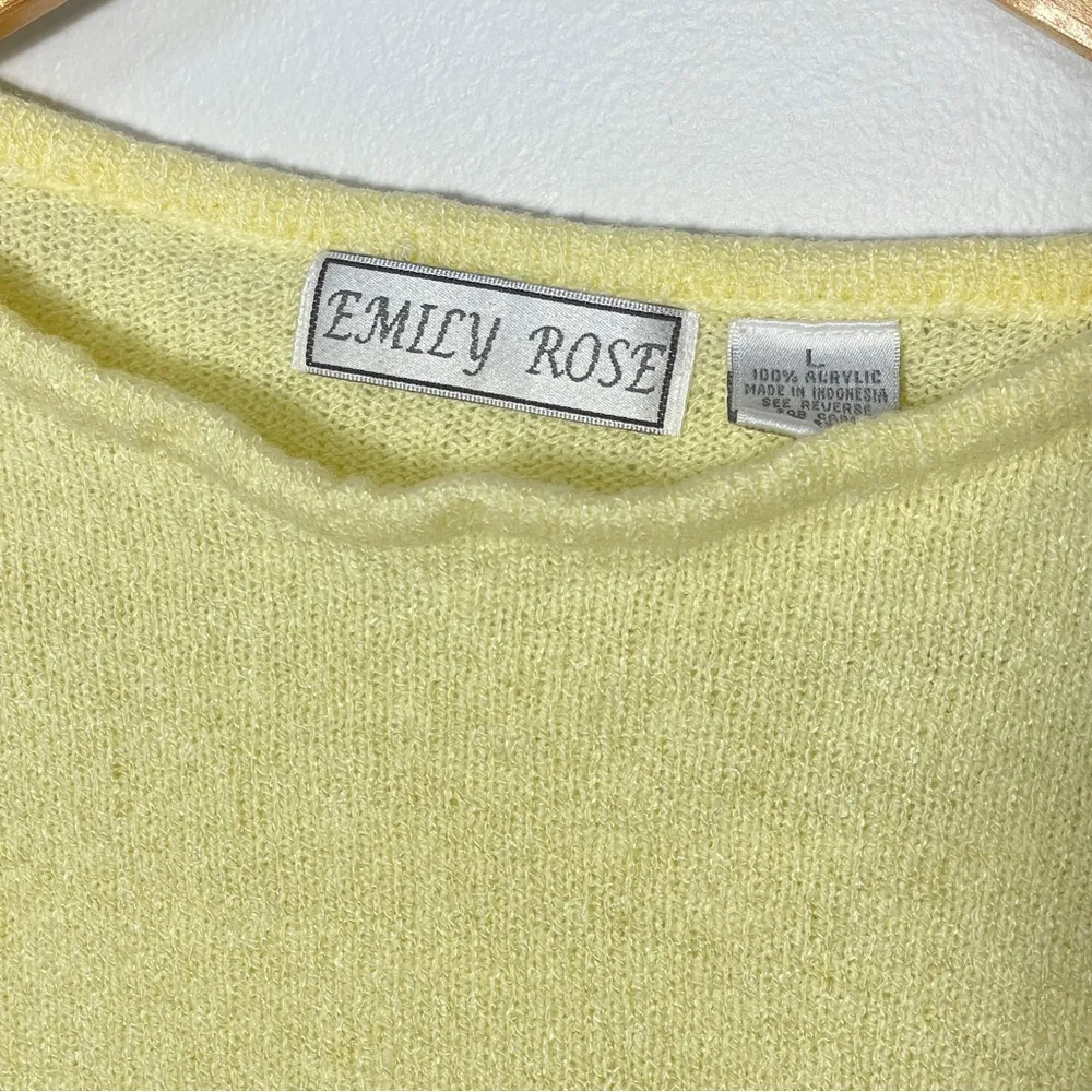 Emily Rose Vintage Y2K Butter‎ Yellow Knit Top Women’s size large - Image 2