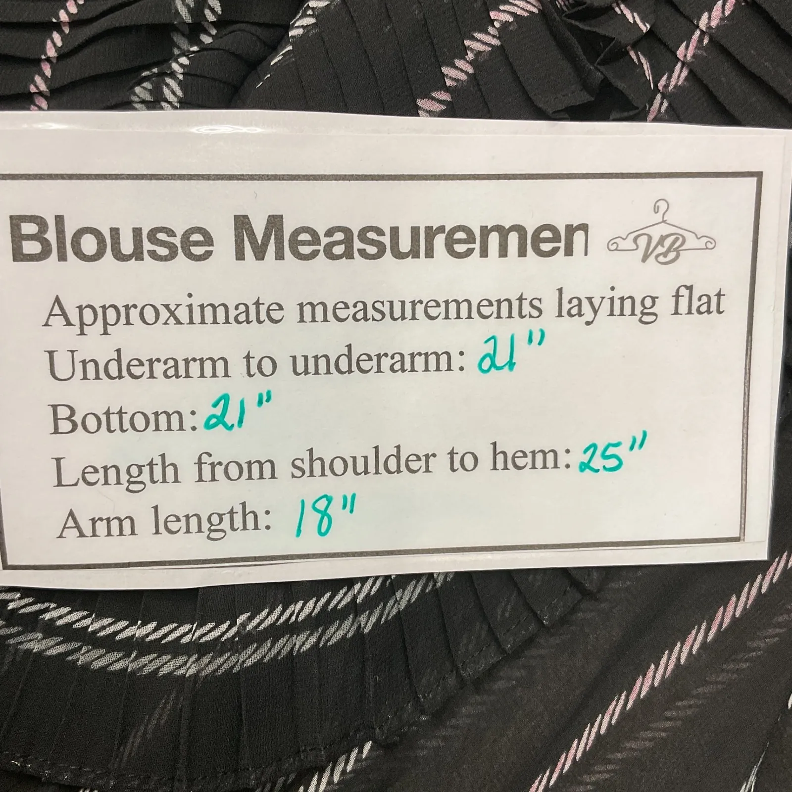 White House Black‎ Market Black Striped Ruffled Blouse M Sheer Long Sleeve - Image 9