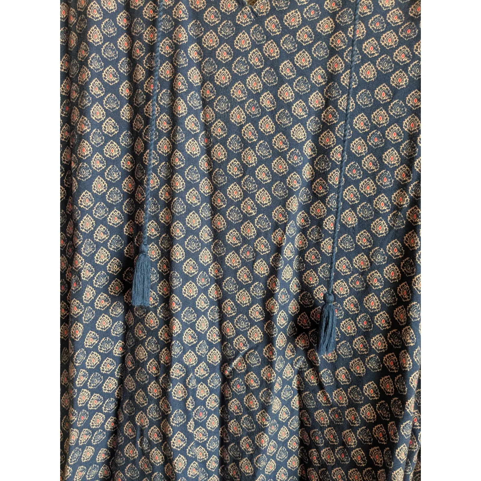 Faded Glory Dress Women's Paisley 3/4 Sleeve Boho Hippie Summer Size 4-6 S - Image 3