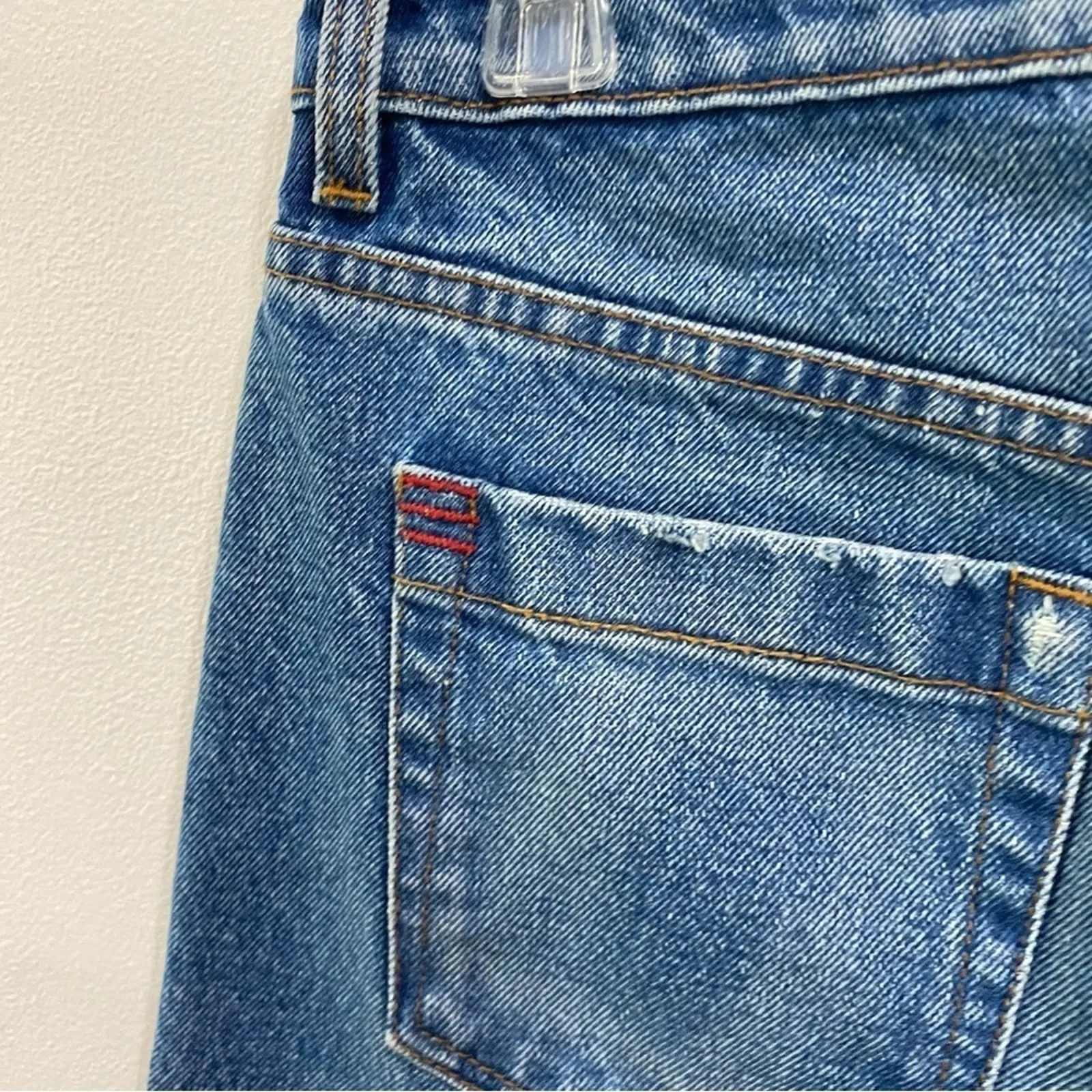 BDG Betty High Rise Distressed Raw Hem Wide Leg Cropped Culotte Jeans Sz 28 - Image 9