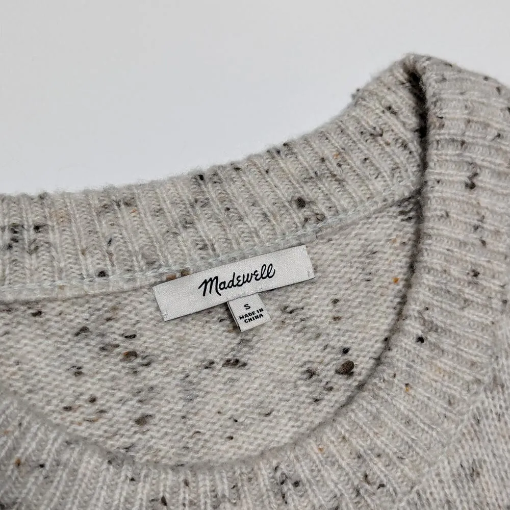 Madewell Donegal Button Sleeve Sweater Dress Ivory Wool Blend Womens Small Tunic - Image 5