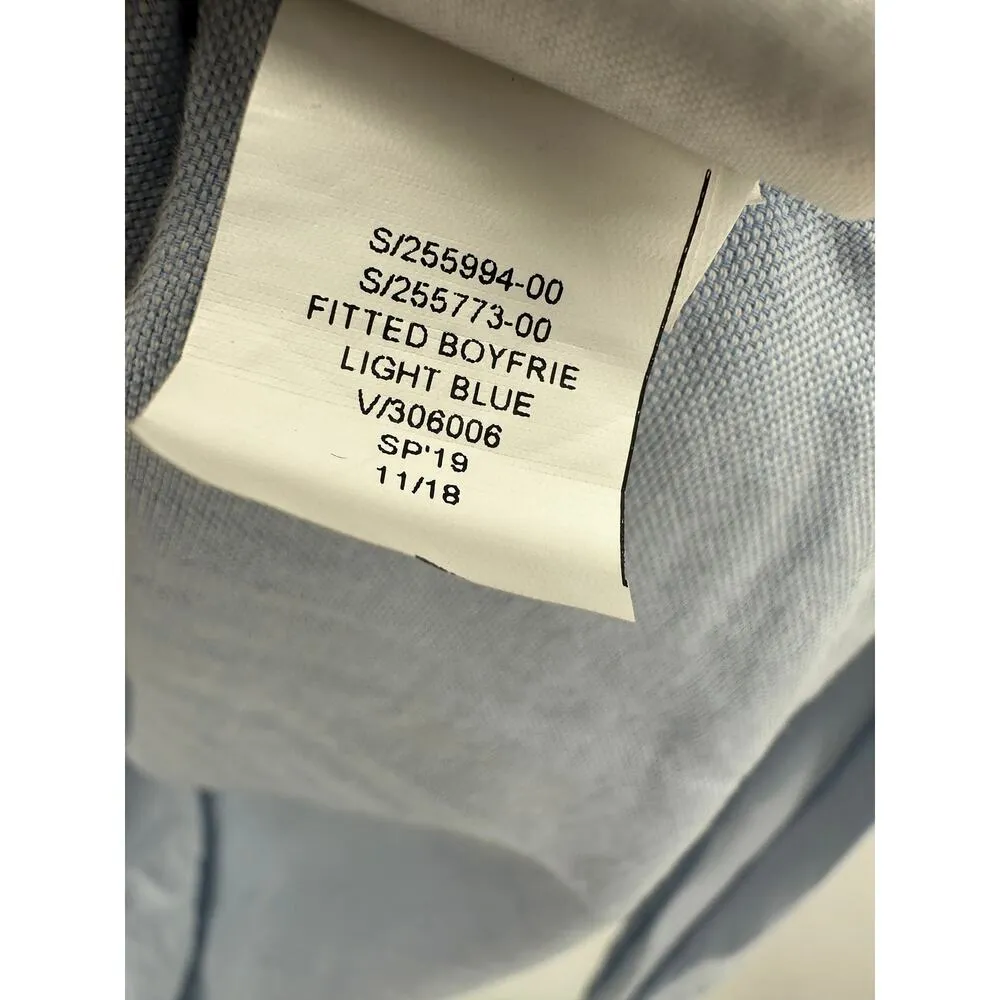 Gap Shirt Women S TALL Blue Boyfriend Fit Long Sleeve Collared Button Down - Image 7