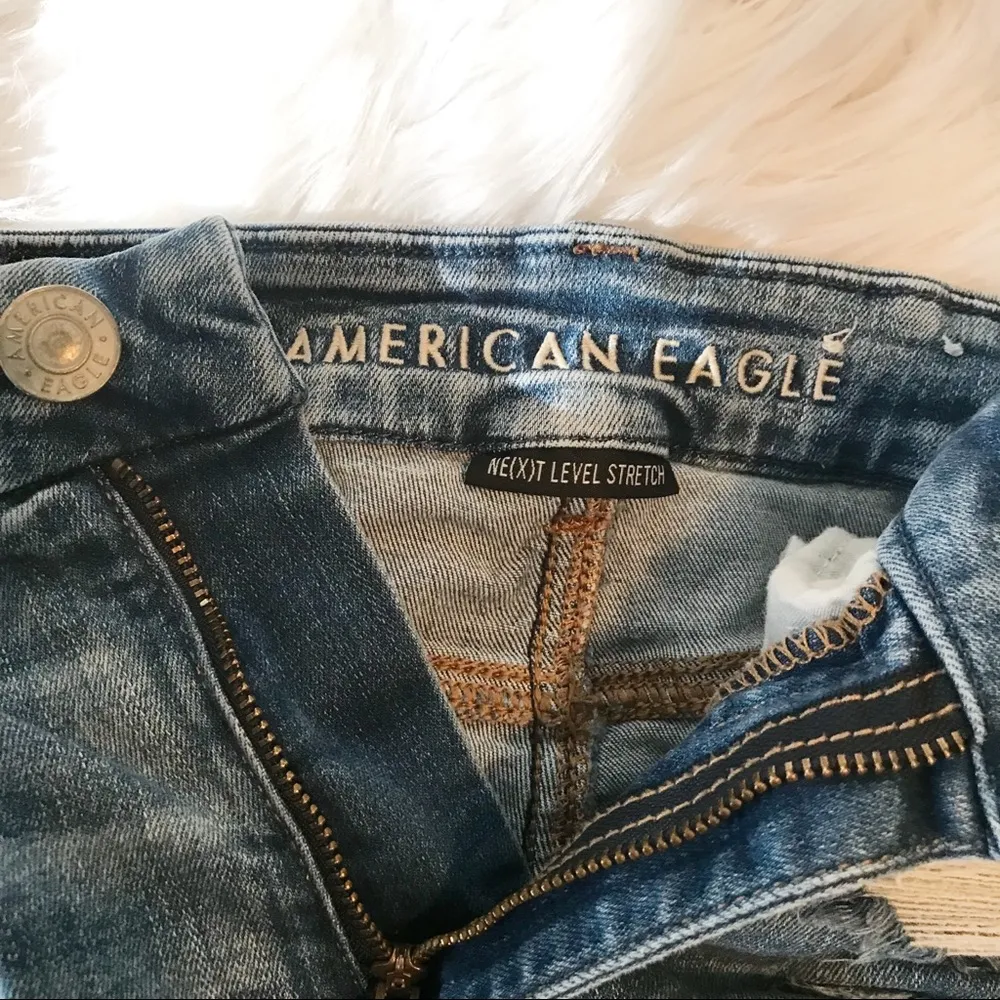 Curvy Hi Rise High waist ripped cutoffs Shortie jean shorts 00 XS - Image 5