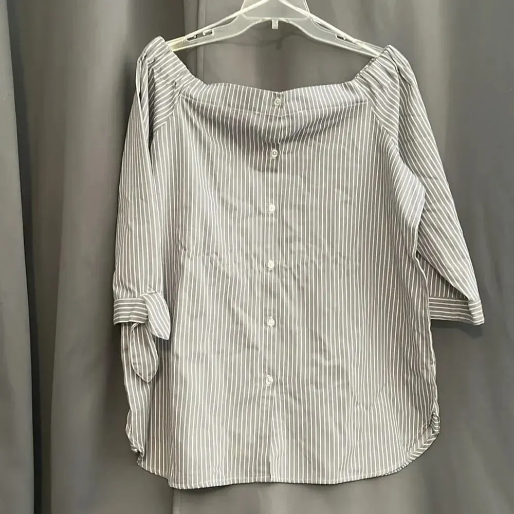 Oklahoma Sooners Women's XL Gray Striped Off - Image 4