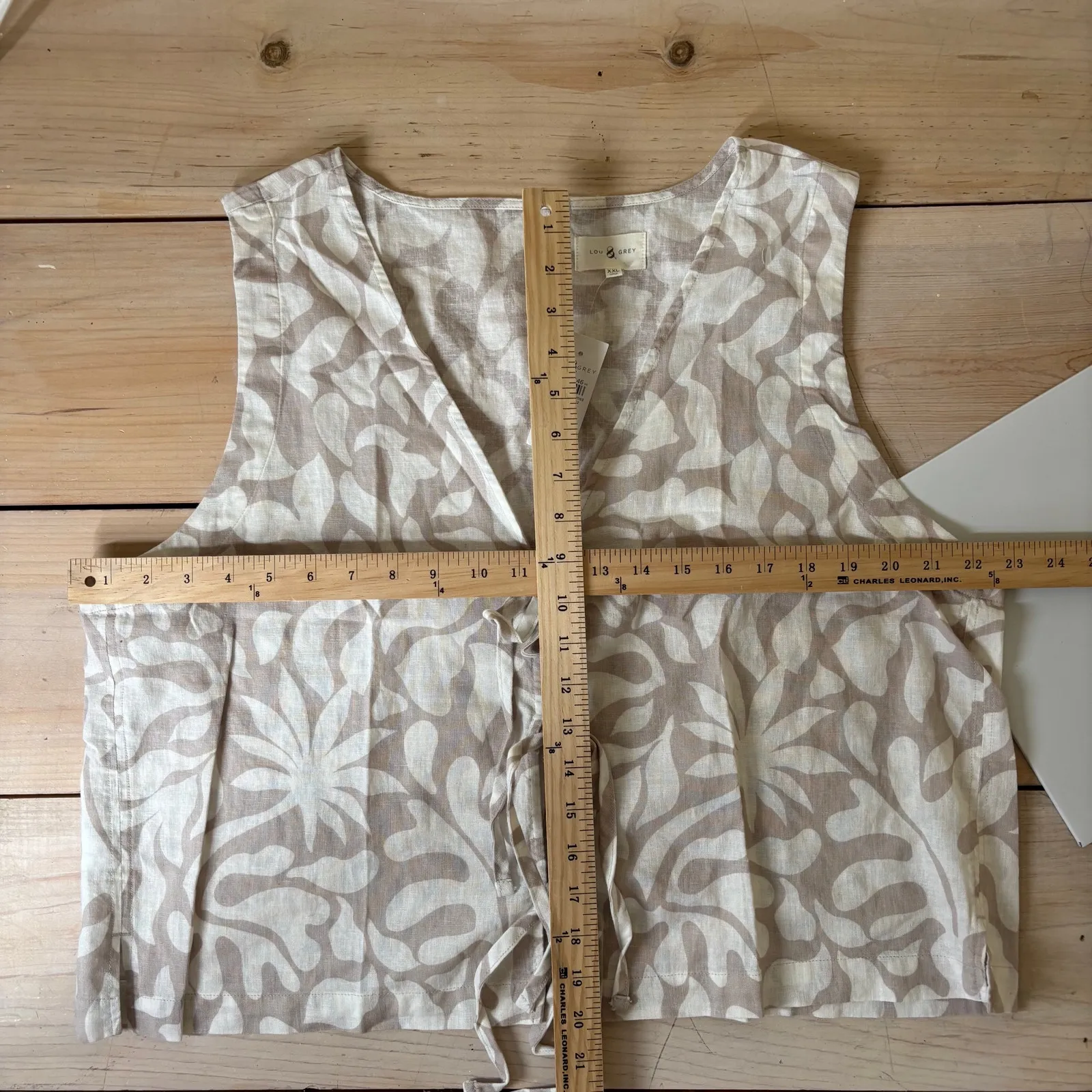 Loft Lou & Grey NWT Jungle Linen Cotton Wide Leg Crop Pant & Tie Front Tank XXL - Image 4