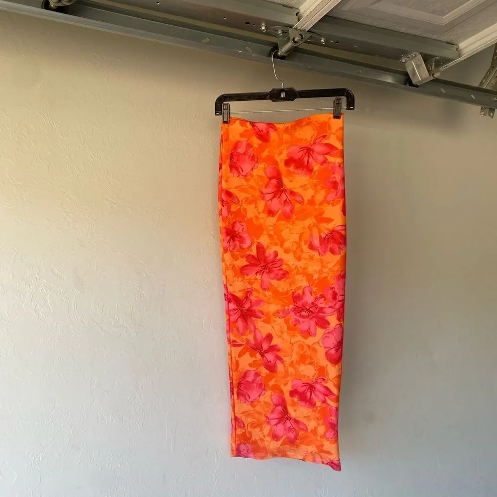 SHEIN orange and pink floral two piece skirt set - Image 10