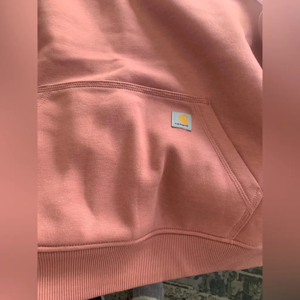 NEW Carhartt Women’s Relaxed Fit Rose Heather Hoodie Sweatshirt Sz M Midweight - Image 5