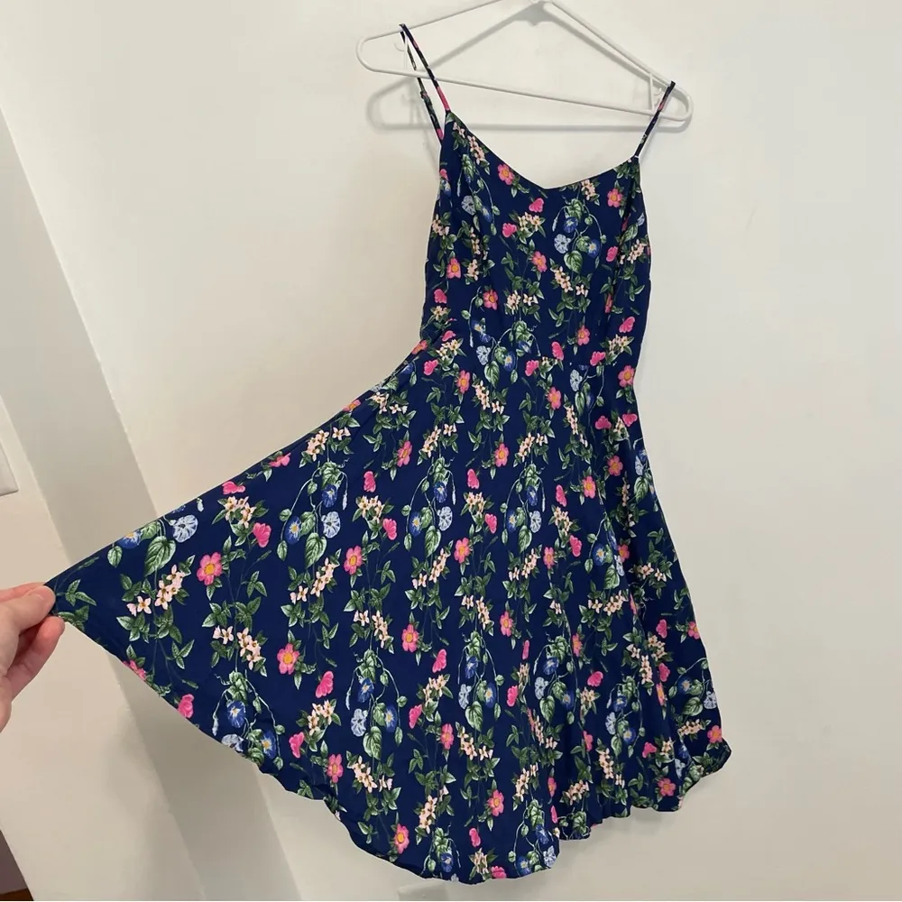 OLD NAVY Fit & Flare Cami Dress Navy Blue Green Pink Floral Sleeveless Mini Work - Image 11