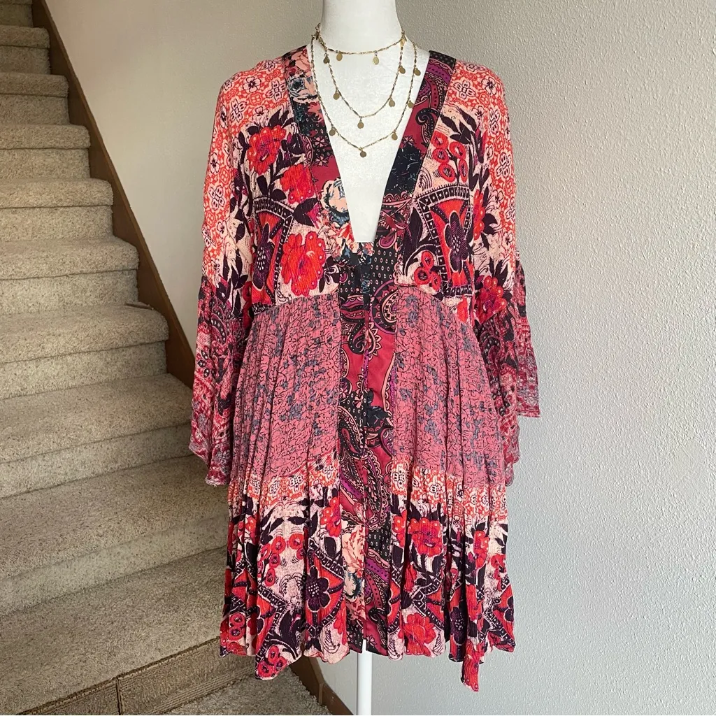 Free People Gypset Kimono Metallic Tunic Dress in XS - Image 3