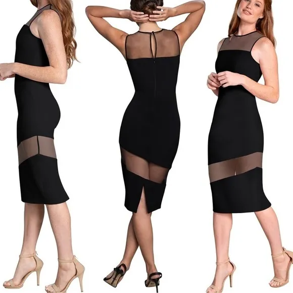 NWT Dress The Population Valerie Sheer Bodycon Midi Dress - Image 2