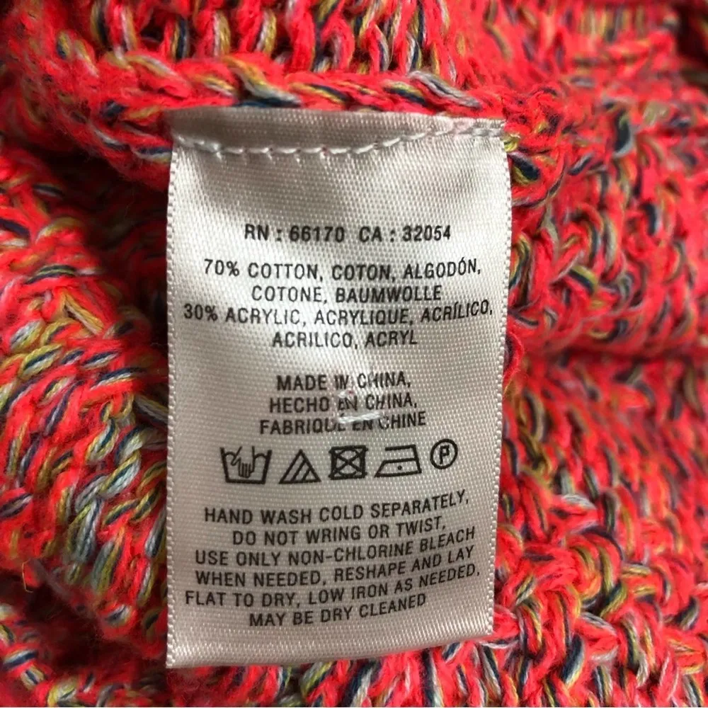 Anthropologie Moth Orange/Pink Marled Knit Sweater Small EUC - Image 7