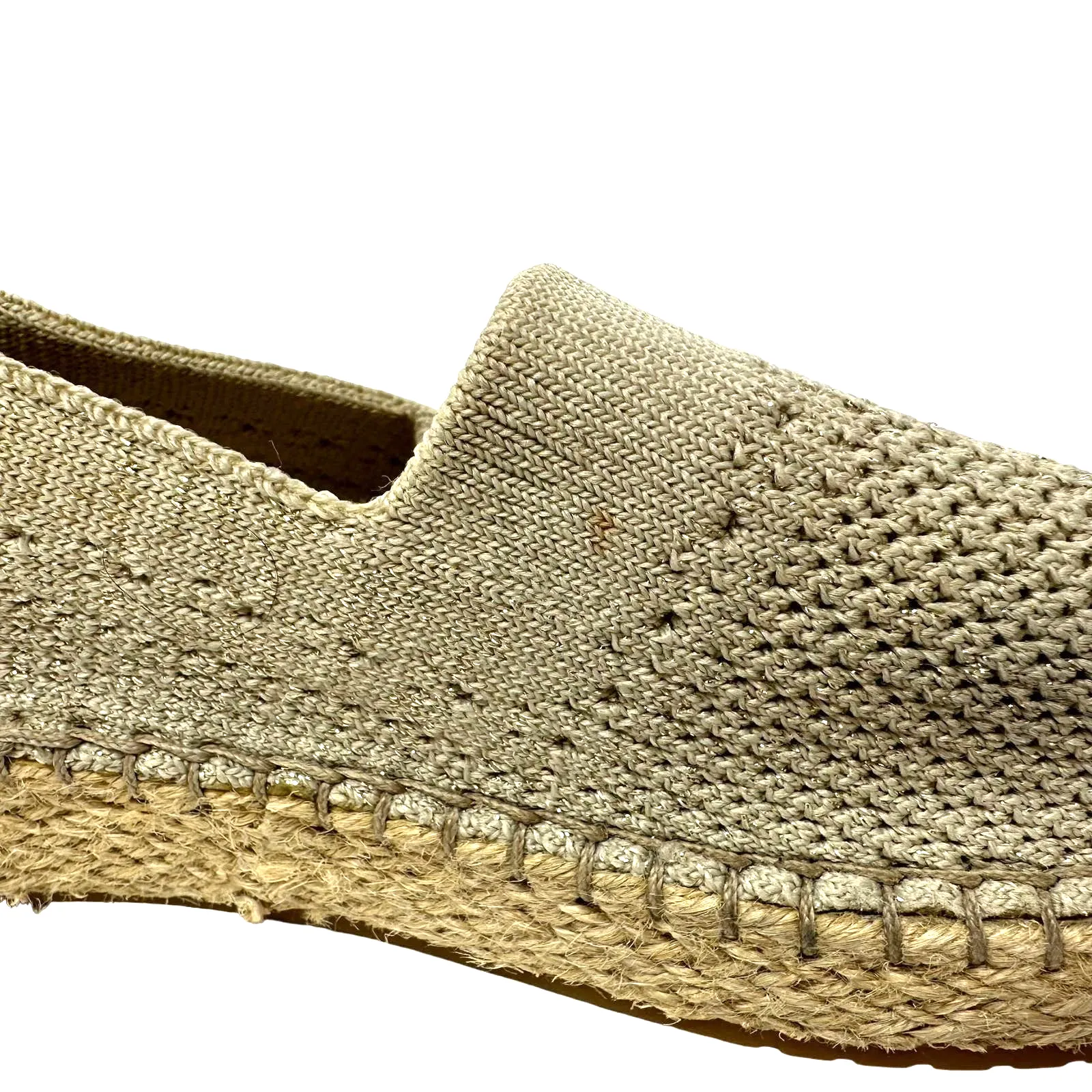 Cole Haan size 7 B 21292 grand‎ os slip on flats sparkly taupe knit espadrille - Image 7
