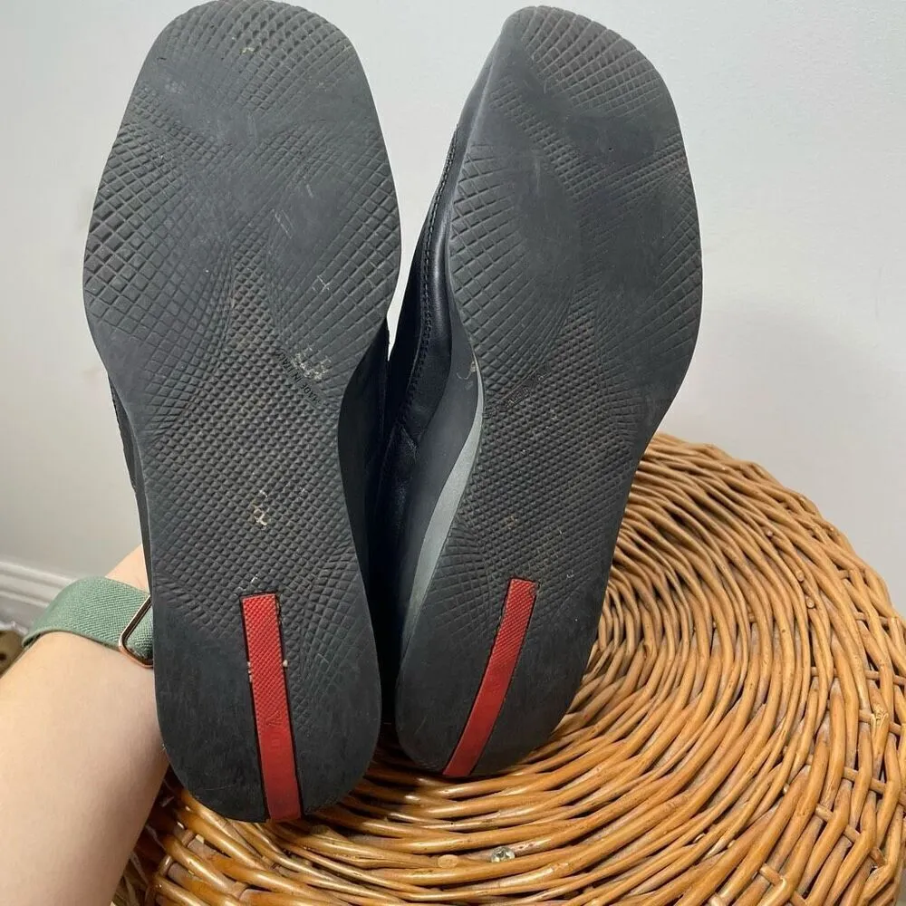 Prada Shoes‎ Black Metal Sneakers Suede Leather Rare Women's Shoes Size 7 Us 37 - Image 8